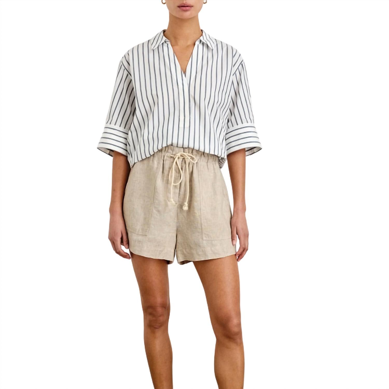 Rails Women's Foster Short in heathered flax - women's shorts - alternate view