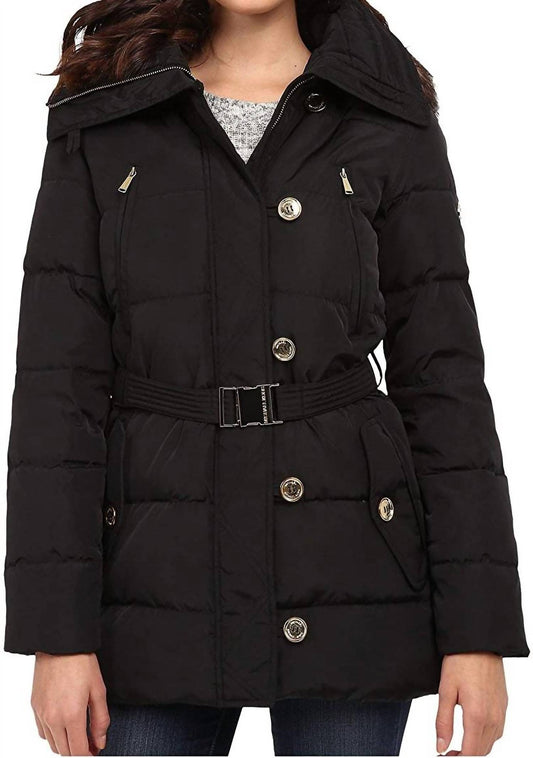 Fur Trim Hooded Down Coat