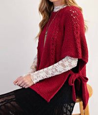 Easel - Half Sleeves Knitted Sweater Poncho