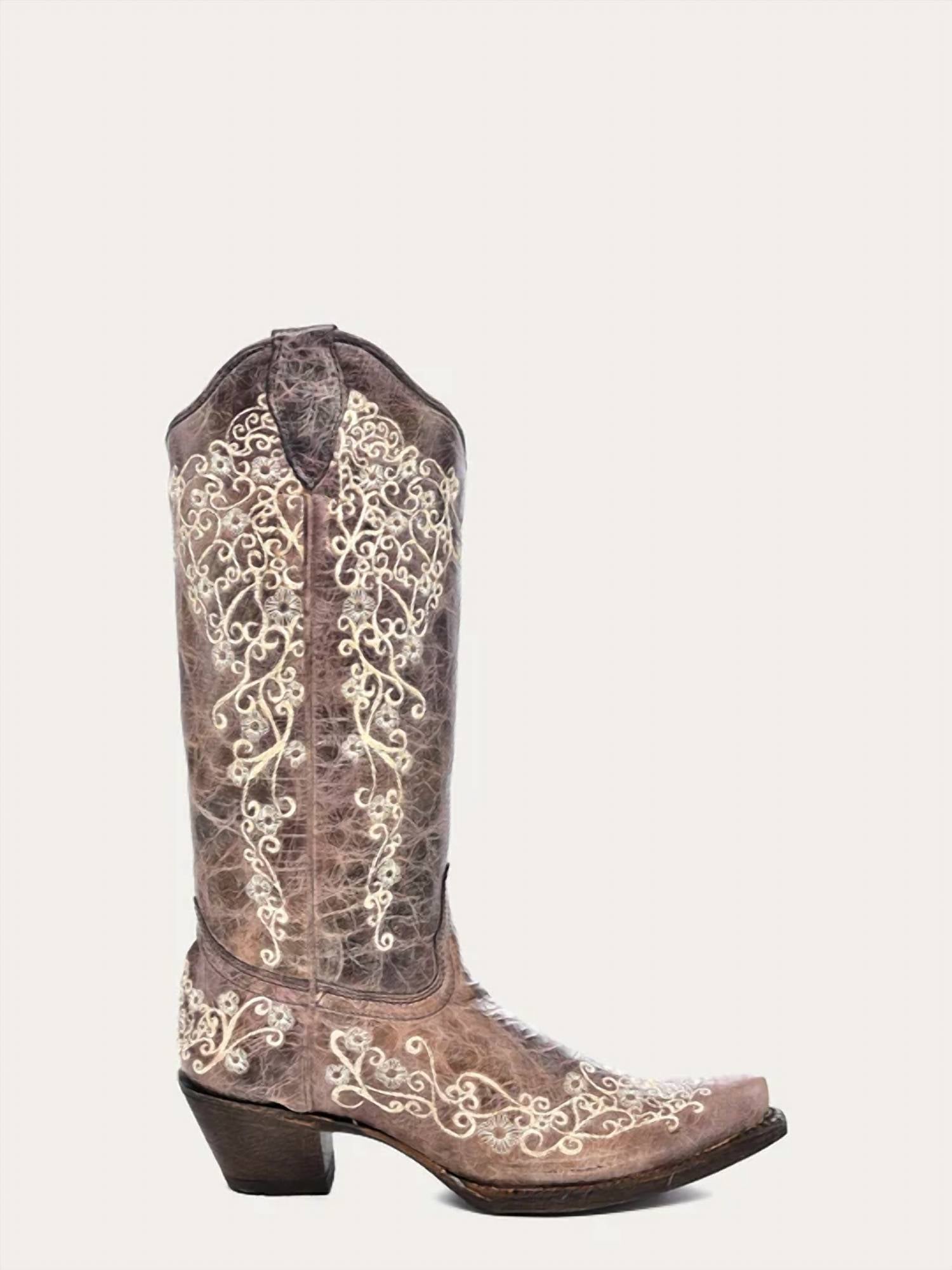 Corral - Women's Floral Embroidery Cowboy Boots