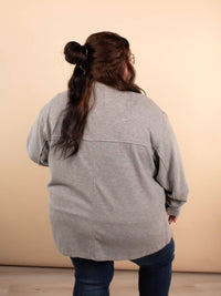 Michelle Mae - Layered Living Waffle Knit Button Up Jacket