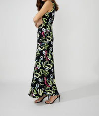 Frank Lyman - Doodle Print A-line Maxi Dress