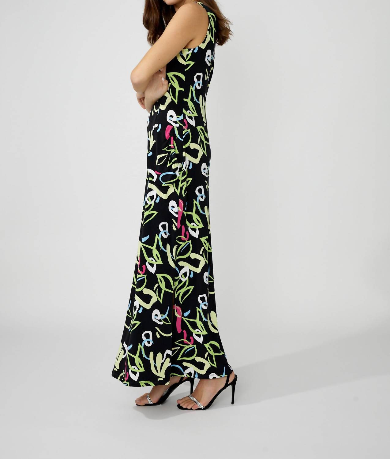 Frank Lyman - Doodle Print A-line Maxi Dress