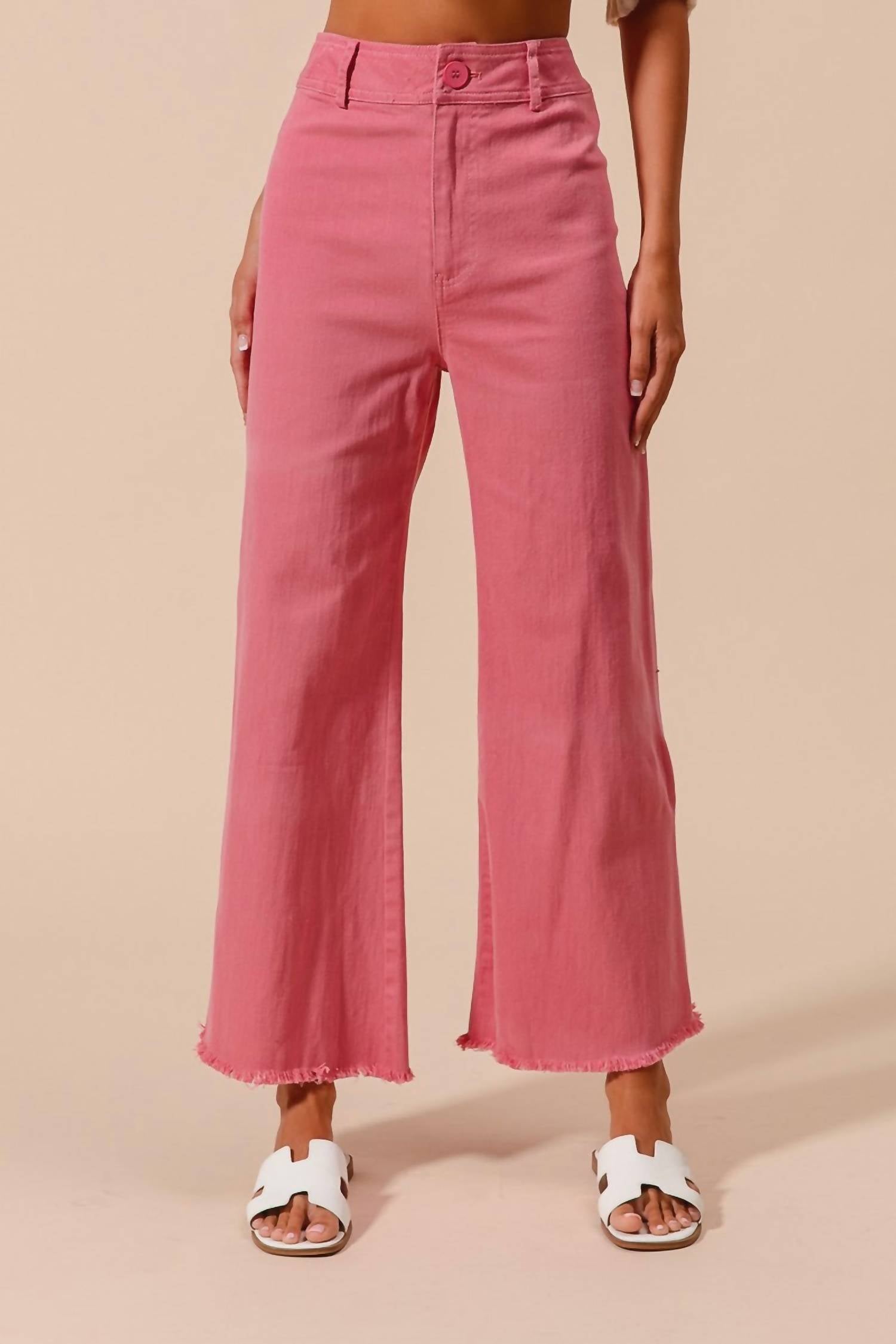 So Me - Frayed Hem Wide Leg Pant