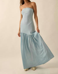 PROMESA Demi Denim Strapless Dress in blue - women's dress - view 4