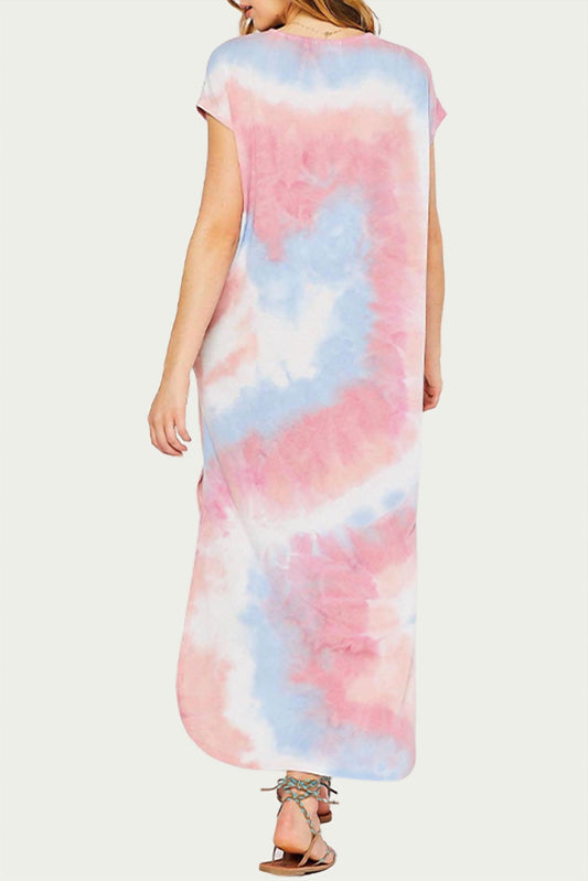 TIE-DYED STRETCH-TERRY MAXI DRESS