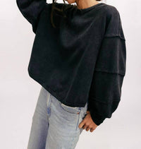 Free People Total Eclipse Tee in black - women's long sleeve top