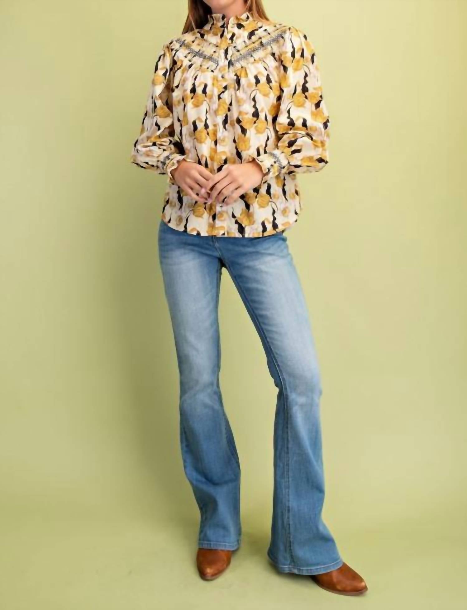 Gigio - Floral Long Sleeve Button Down Shirt