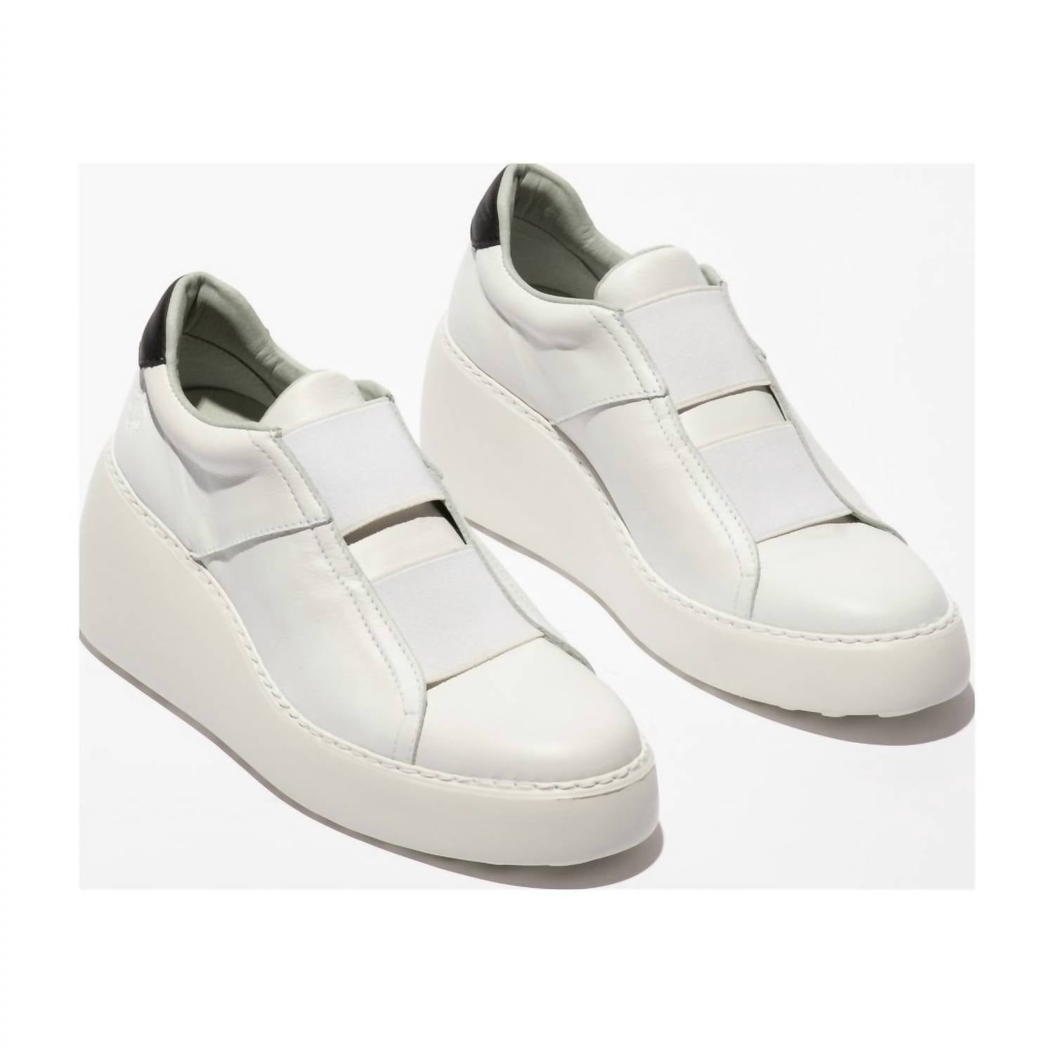 FLY LONDON Women's Dito Wedges Shoes in white - women's shoe - detail view