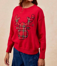 Bibi - Reindeer Games Plaid Sweater