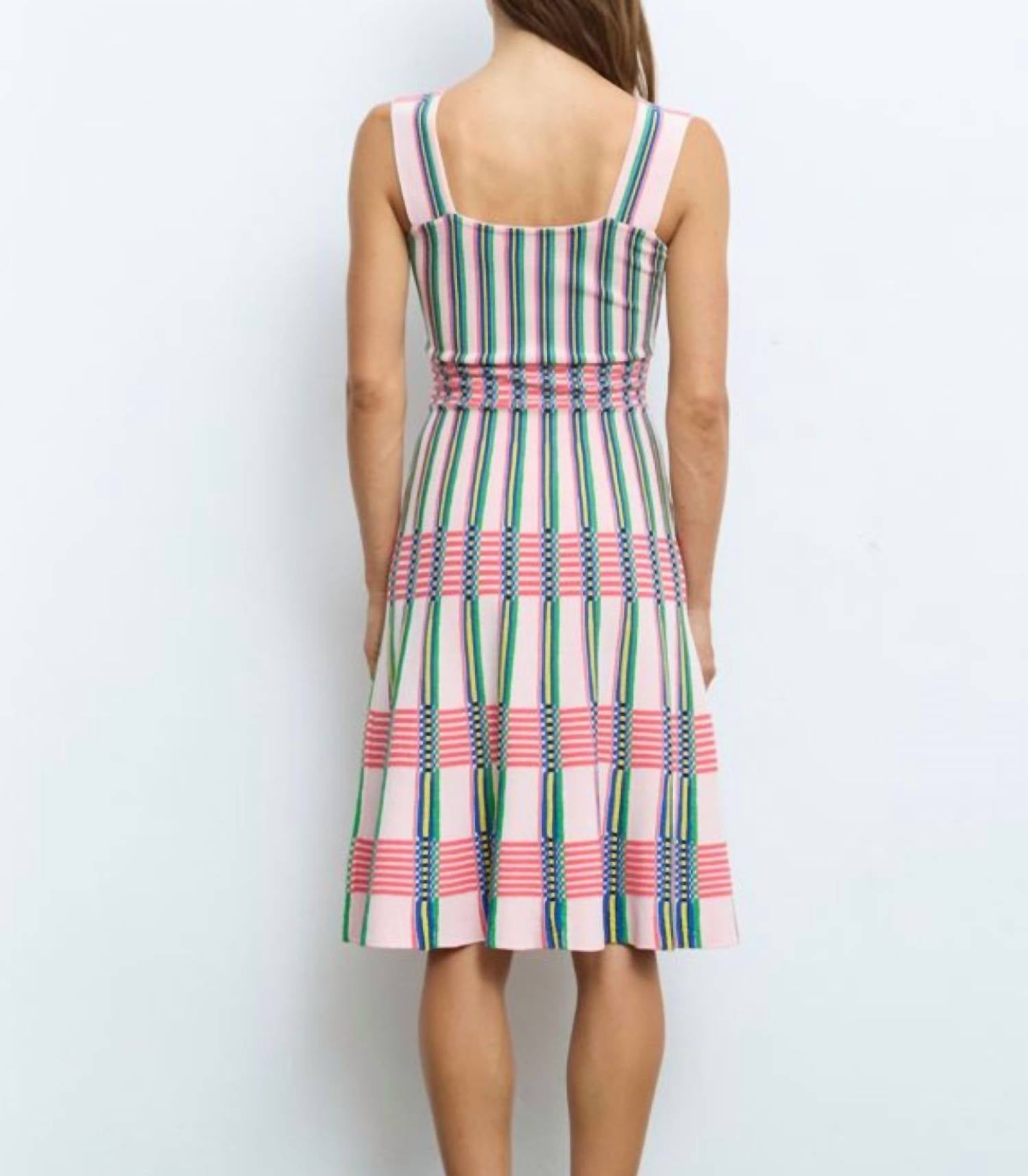 Aldo Martins - Knit Striped Sleeveless Midi Dress