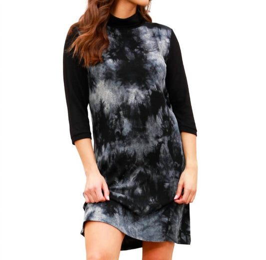 Marble Wash Turtleneck Dress