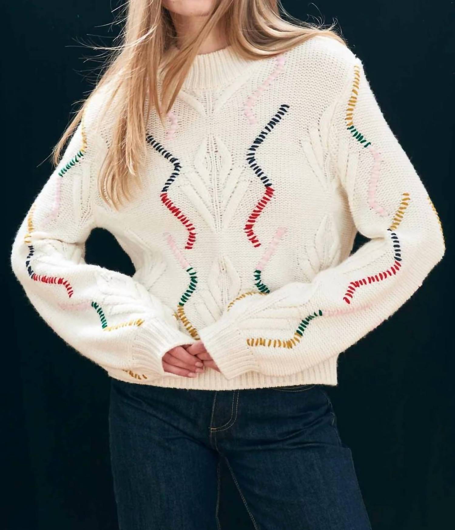 Jumper1234 - Cashmere Wool Overstitch Cable Turtle Jumper
