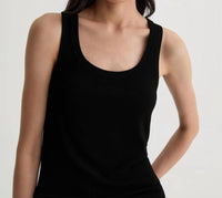 AG Jeans Ashley Rib Tank Top in super black - women's tank top - view 5