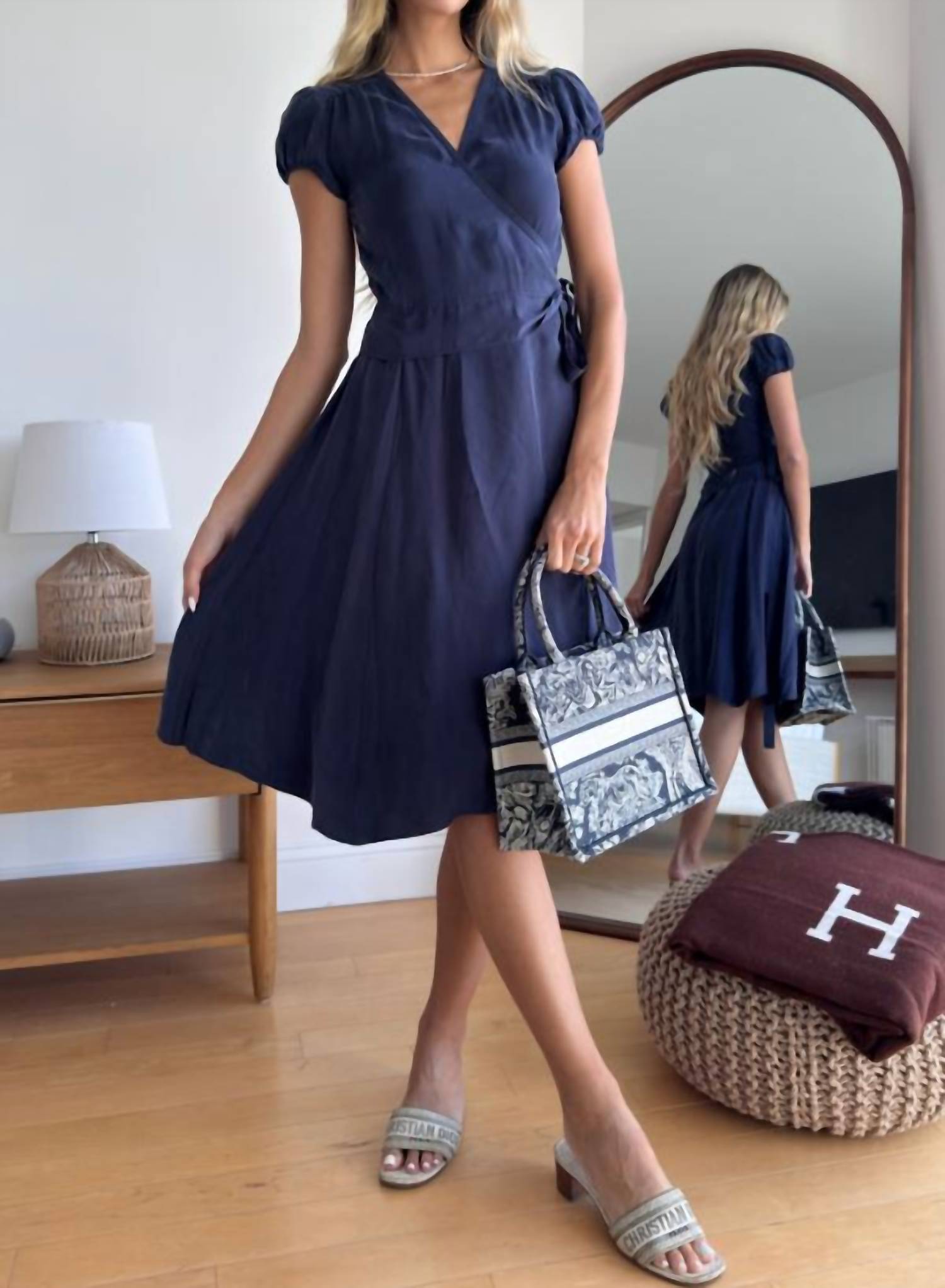 Mint - V-neck Cupro 2in1 Wrap Dress