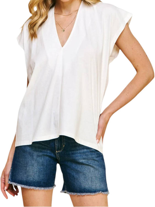 Pinch - Cap Sleeve V-Neck Top