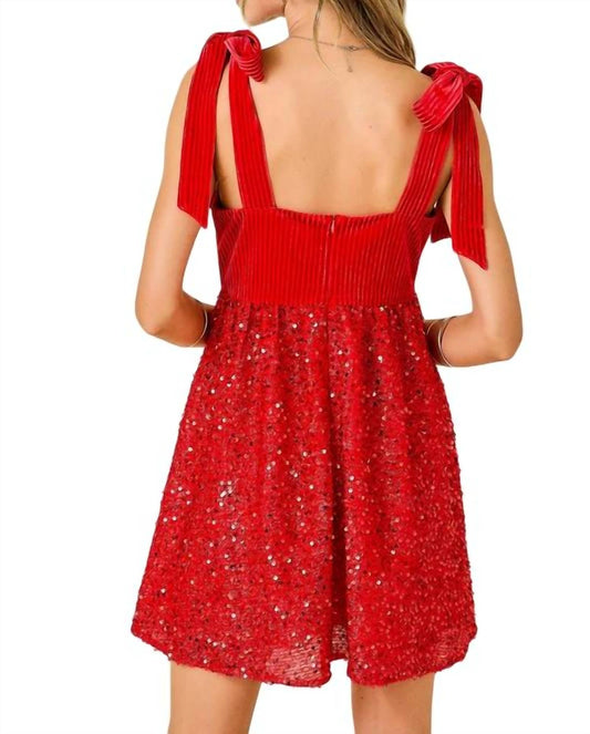 Day + Moon - Velvet Sequin Babydoll Dress