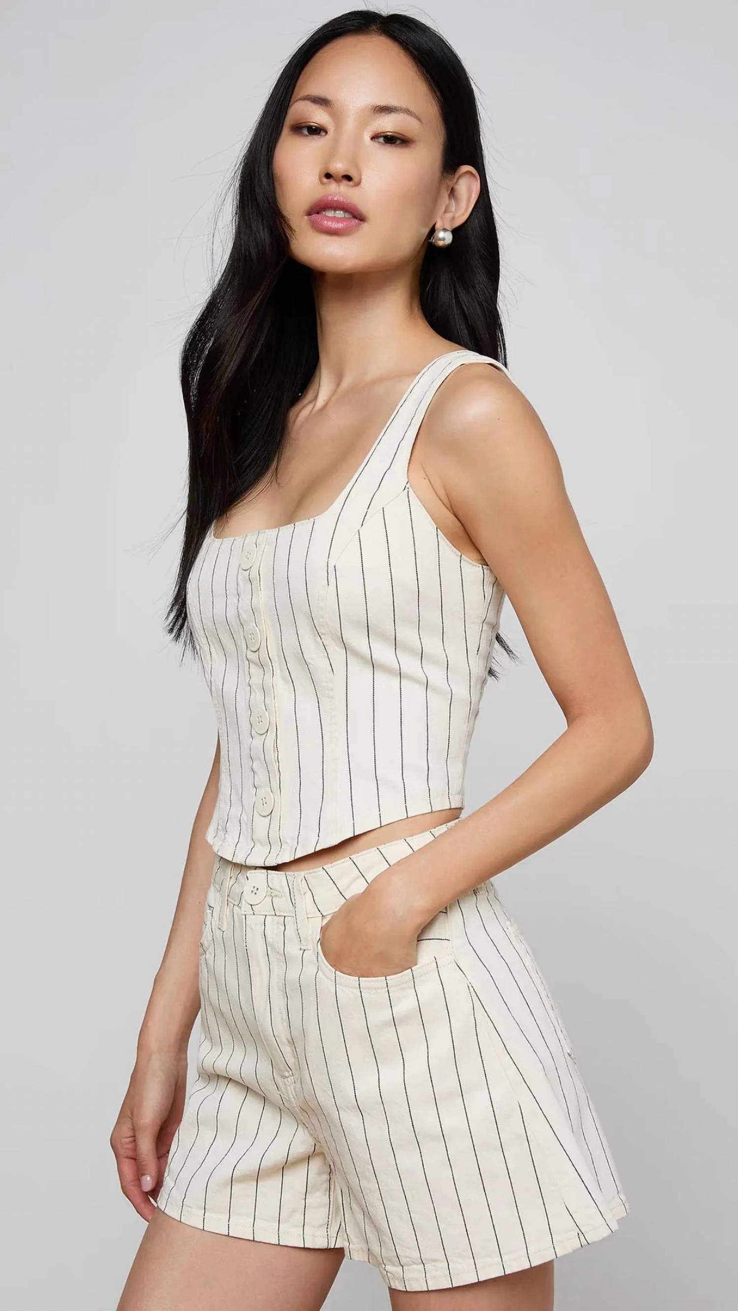 L'Agence - Saga Button Front Tank Top