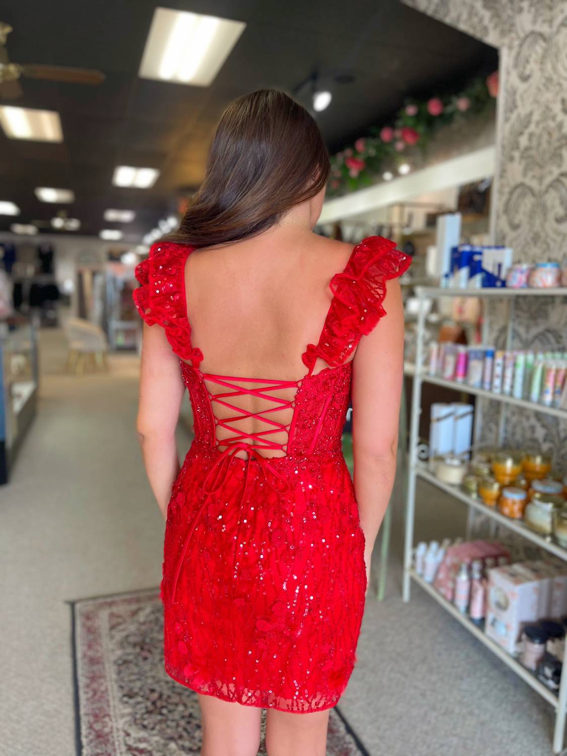 Sherri Hill - Sequin Lace Fitted Cocktail Dress