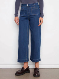 Charlie B - Cropped Flare Patch Pockets Jeans