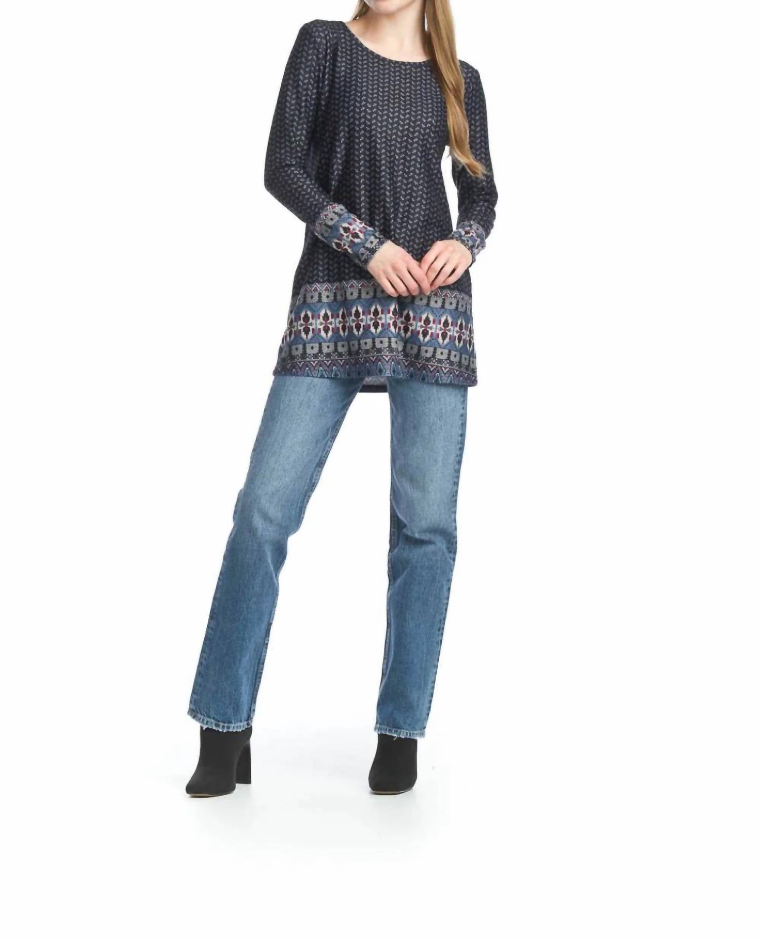 Papillon - Global Border Print Long Sleeve Tunic