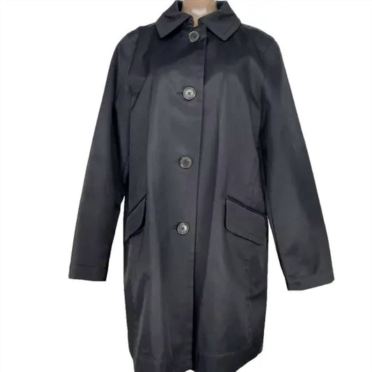 Brooks Brothers - Women's Button Up Front Cotton Nylon Car Coat