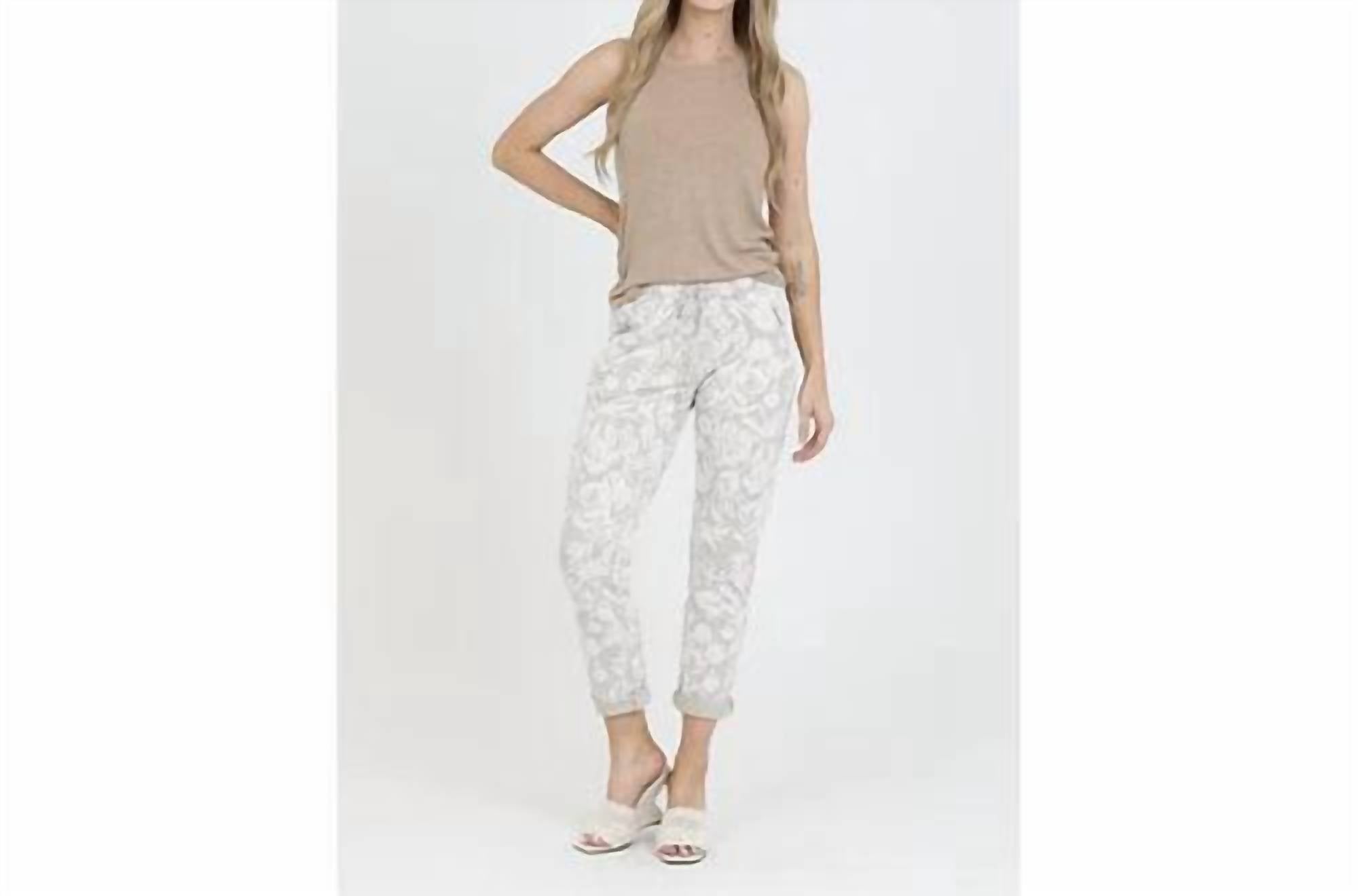 Nostalgia Floral Print Joggers in grey - women's pants