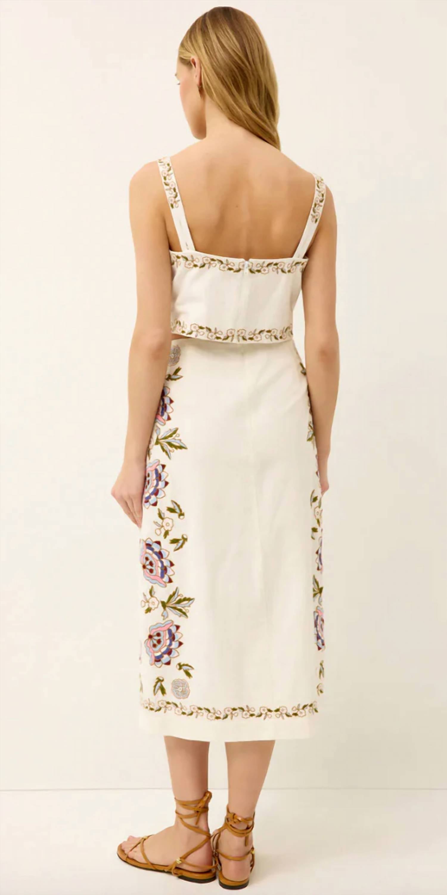 Marie Oliver - Meara Floral Embroidery Skirt