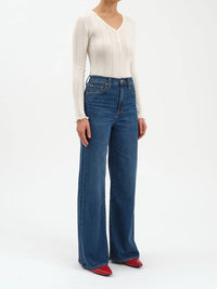 Daze - Far Out High Rise Wide Leg Denim Jeans