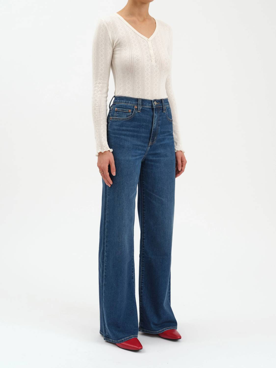 Daze - Far Out High Rise Wide Leg Denim Jeans