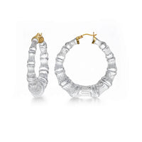 Gold & Honey - Women's Lucite Bamboo Hoop Earrings