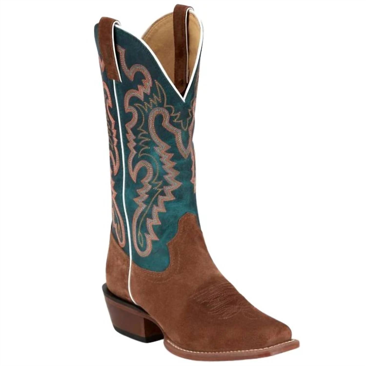 Justin Women's Annie Up Sedona Western Boot - Medium in sedona tan - women's shoe - detail view