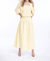 The Burgess Collection Lauren Seersucker Midi Skirt in white sun - women's skirt - detail view