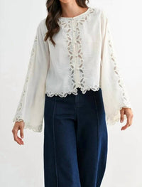 Mint Exclusives - Melanie Scallop Embroidered Lace Blouse