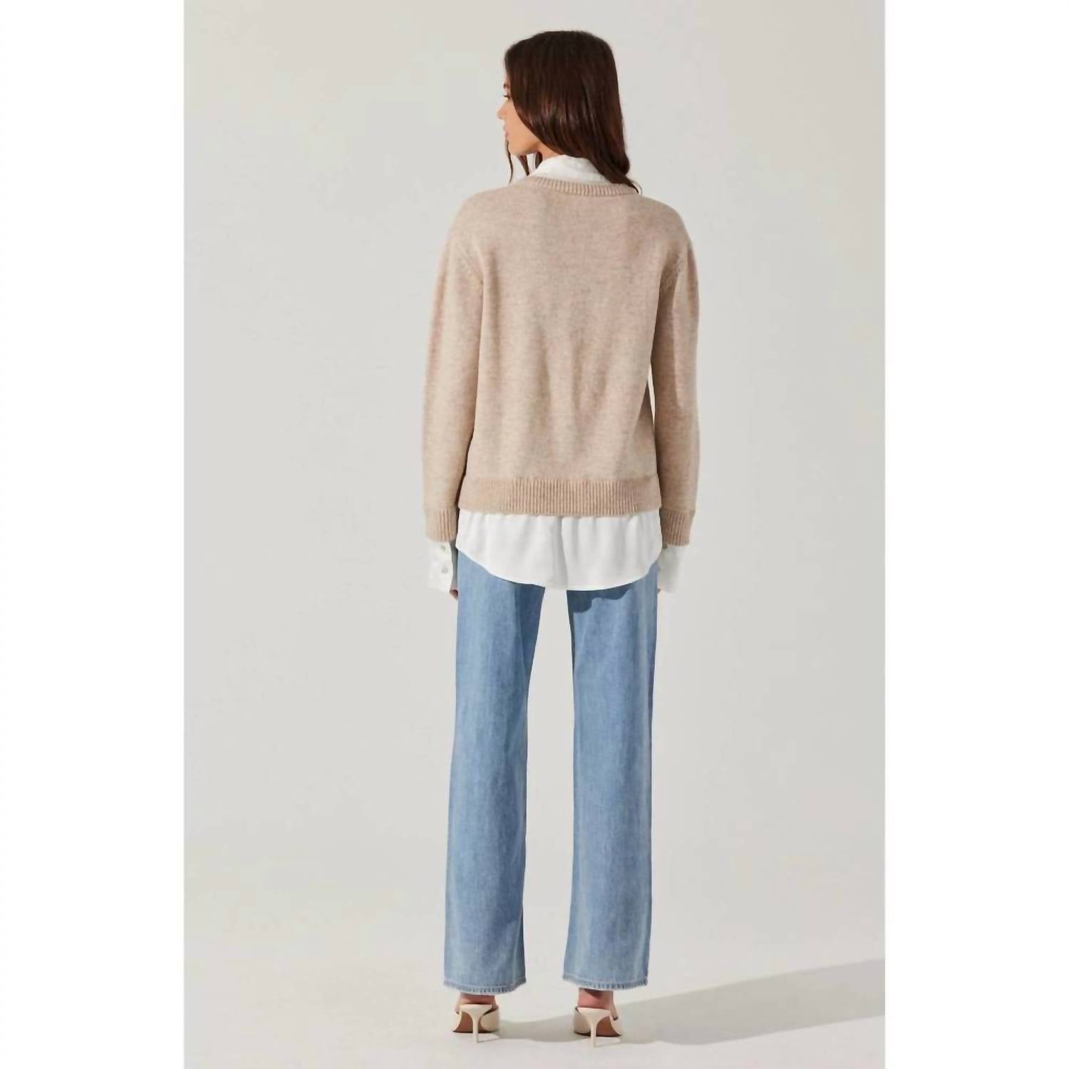 Astr - Jianna Mixed Media Layered Sweater