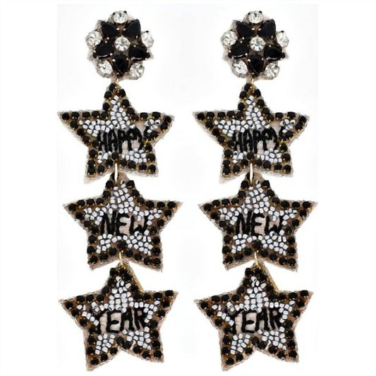 Sophia Collection - Women's 3 Star Seed Bead Earrings