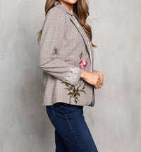 Paparazzi - Woven Pin Stripe Embroidered Blazer