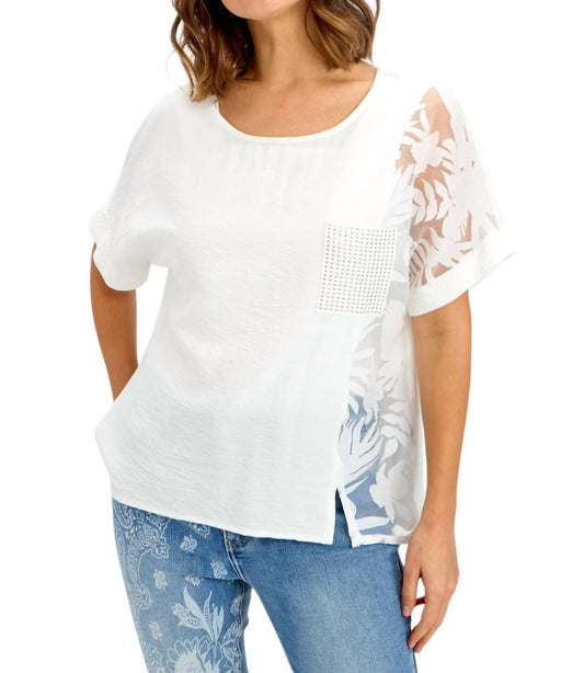 Frank Lyman - JEWELED LEAF SUMMER TEE