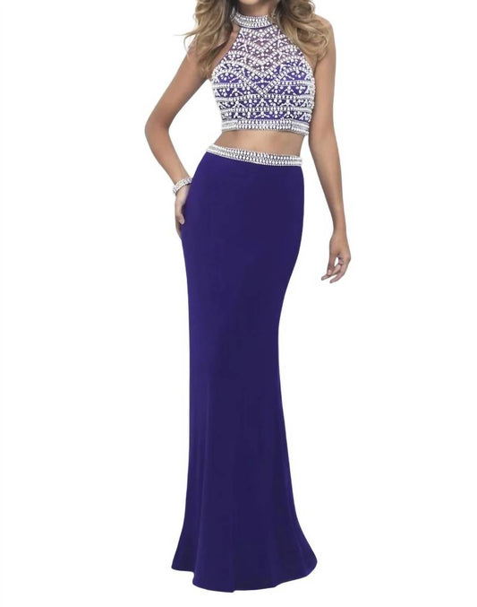 Blush Prom - Pearl Embellished Two Piece Gown