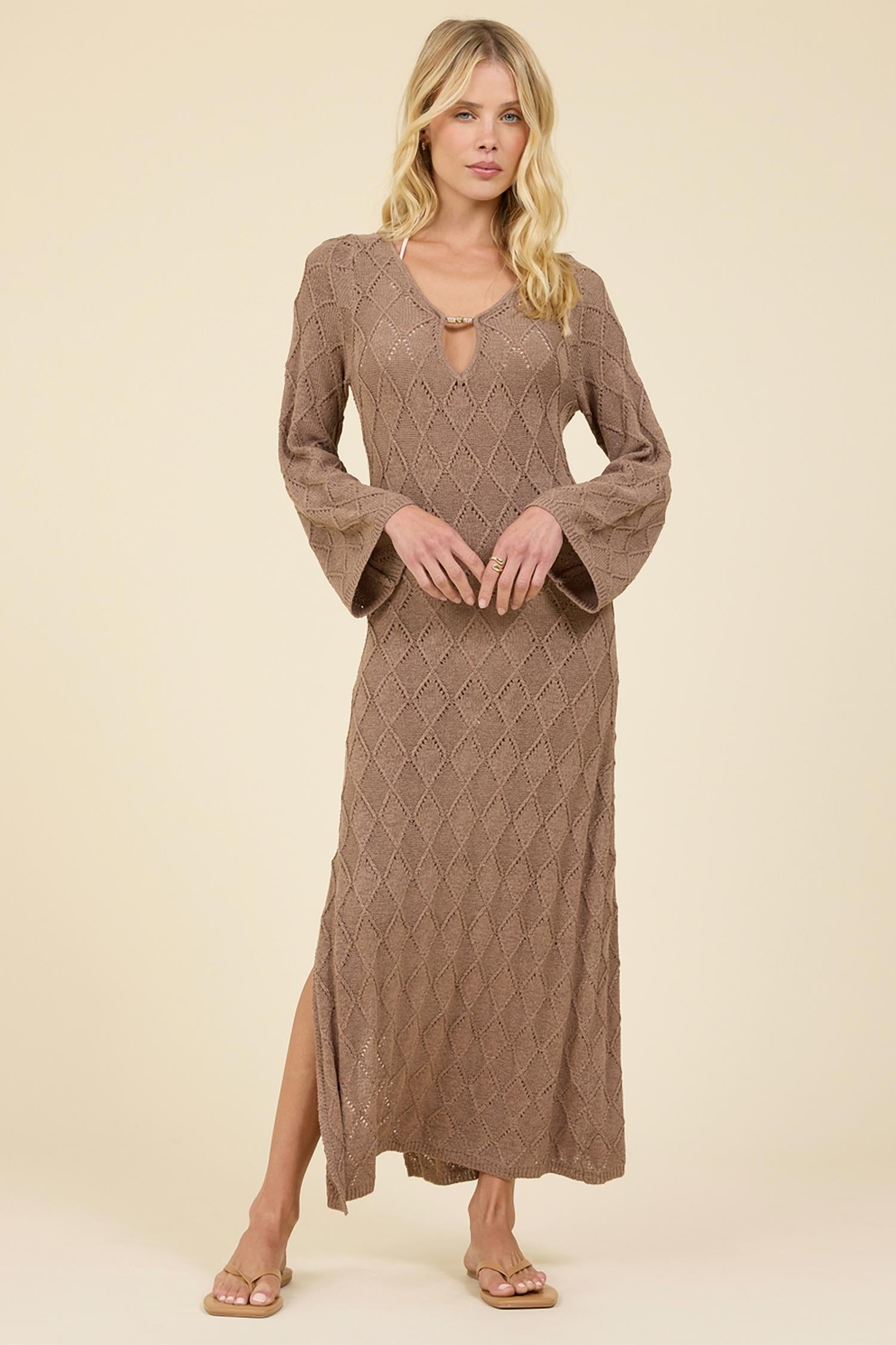 Surf Gypsy - Plunge Diamond Knit Dress