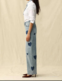 Bayeas - Women's Rosalind Heart Detail High Rise Barrel Jeans