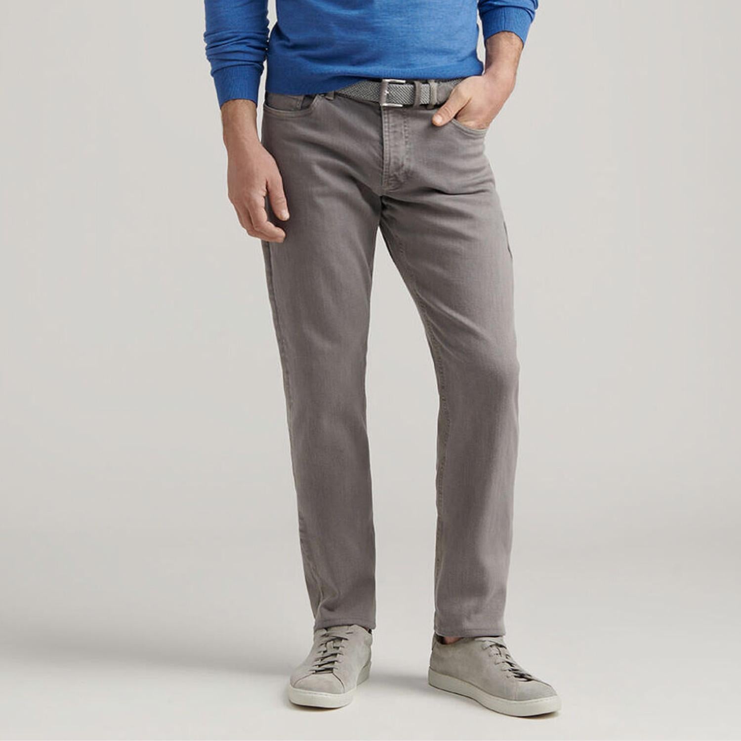 PETER MILLAR Fairfield Garment Dyed Denim Pants - 32" in oslo grey - men's pants
