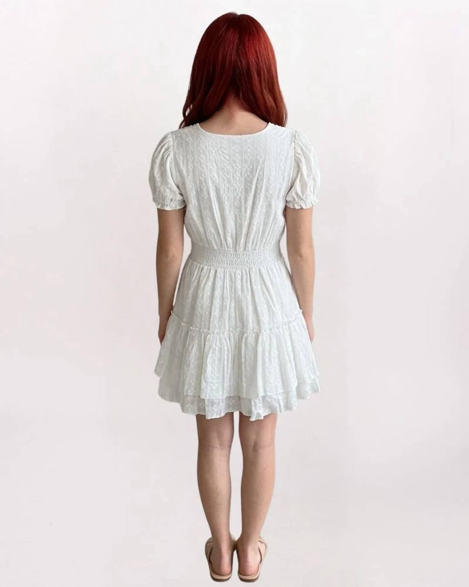 Fbz - Eyelet Surplice Dress