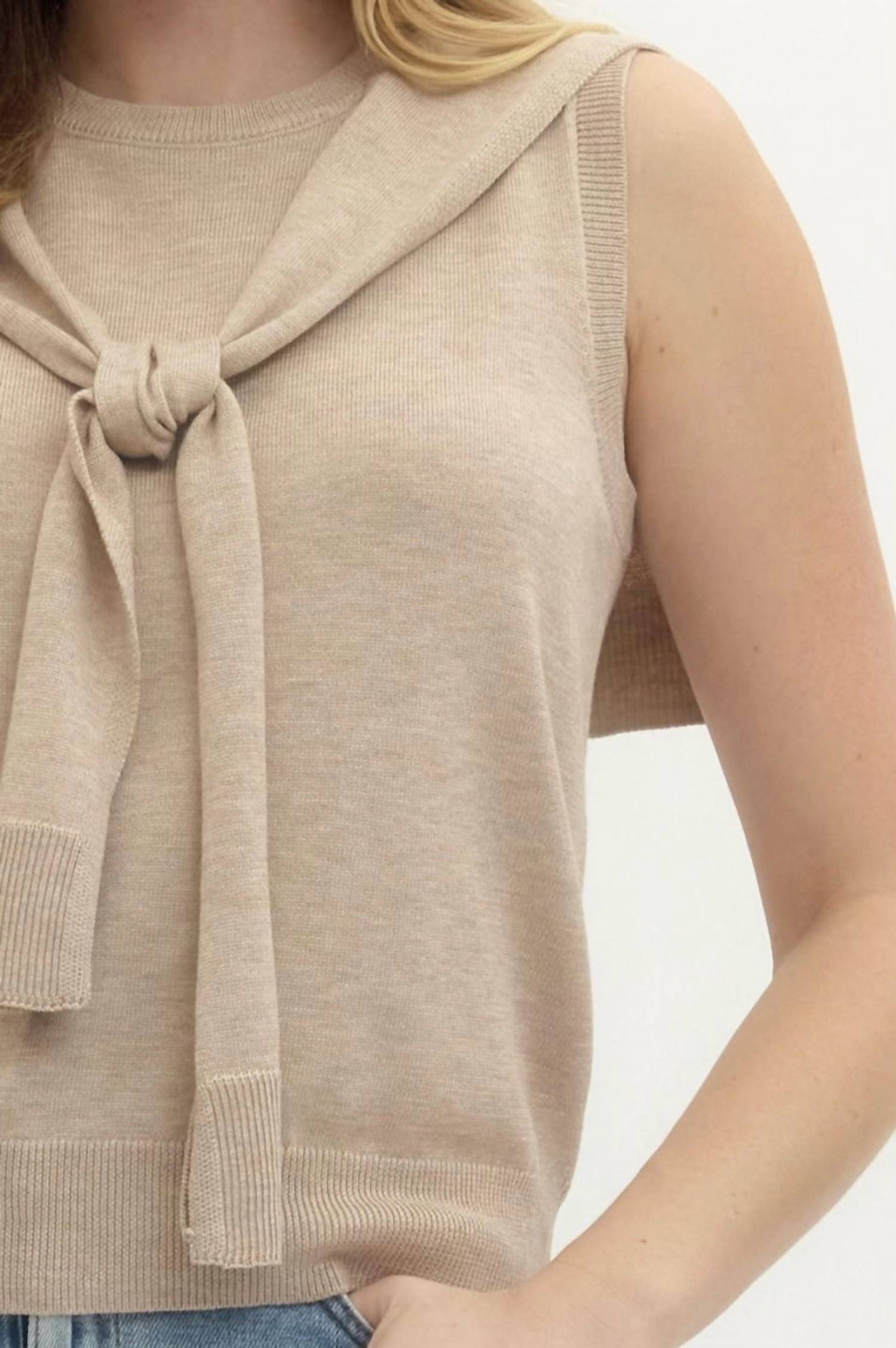 Entro - Casually Tied Knit Top