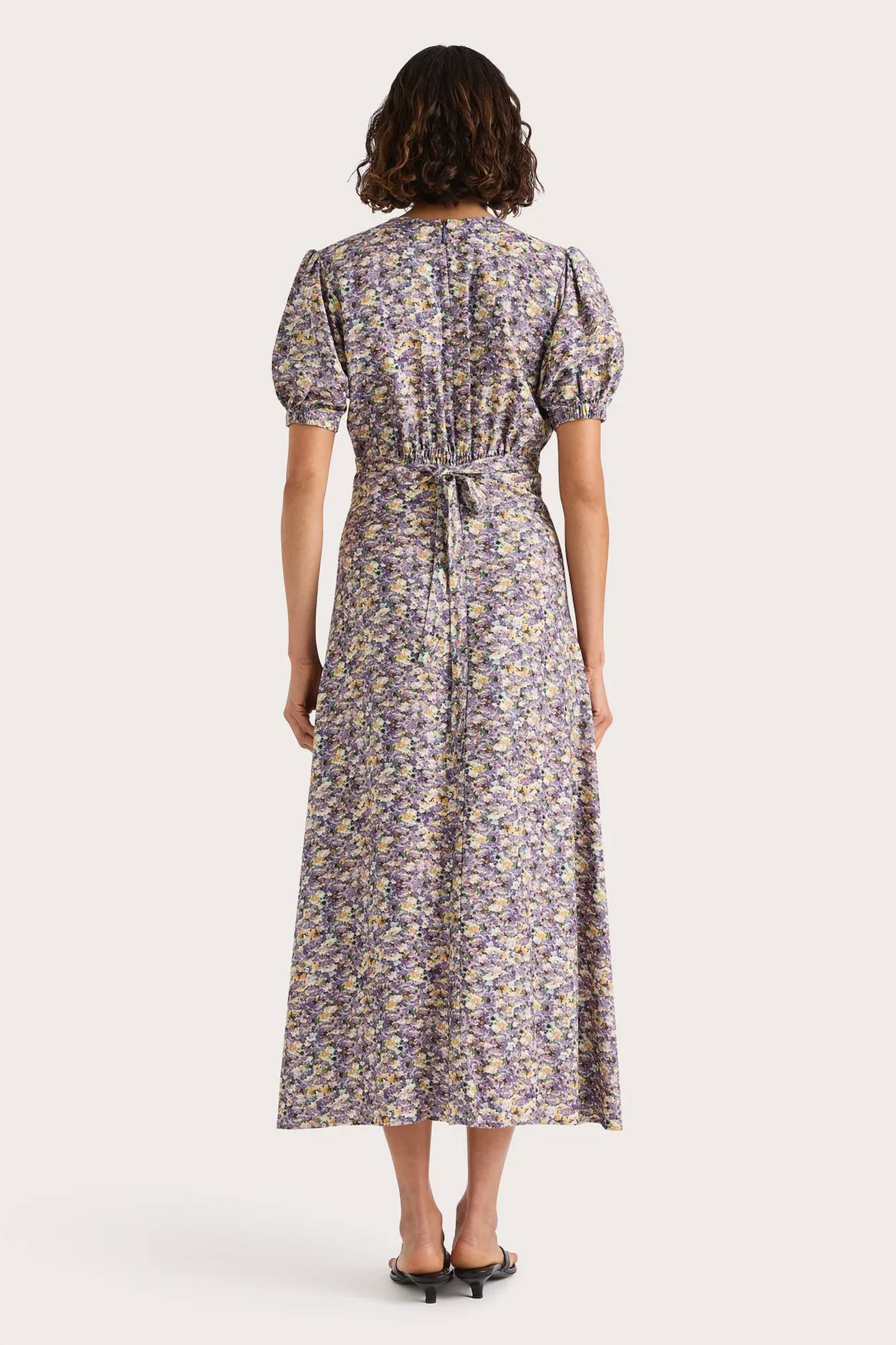FAITHFULL THE BRAND Bellavista Midi Dress in valerie floral purple - women's dress - alternate view