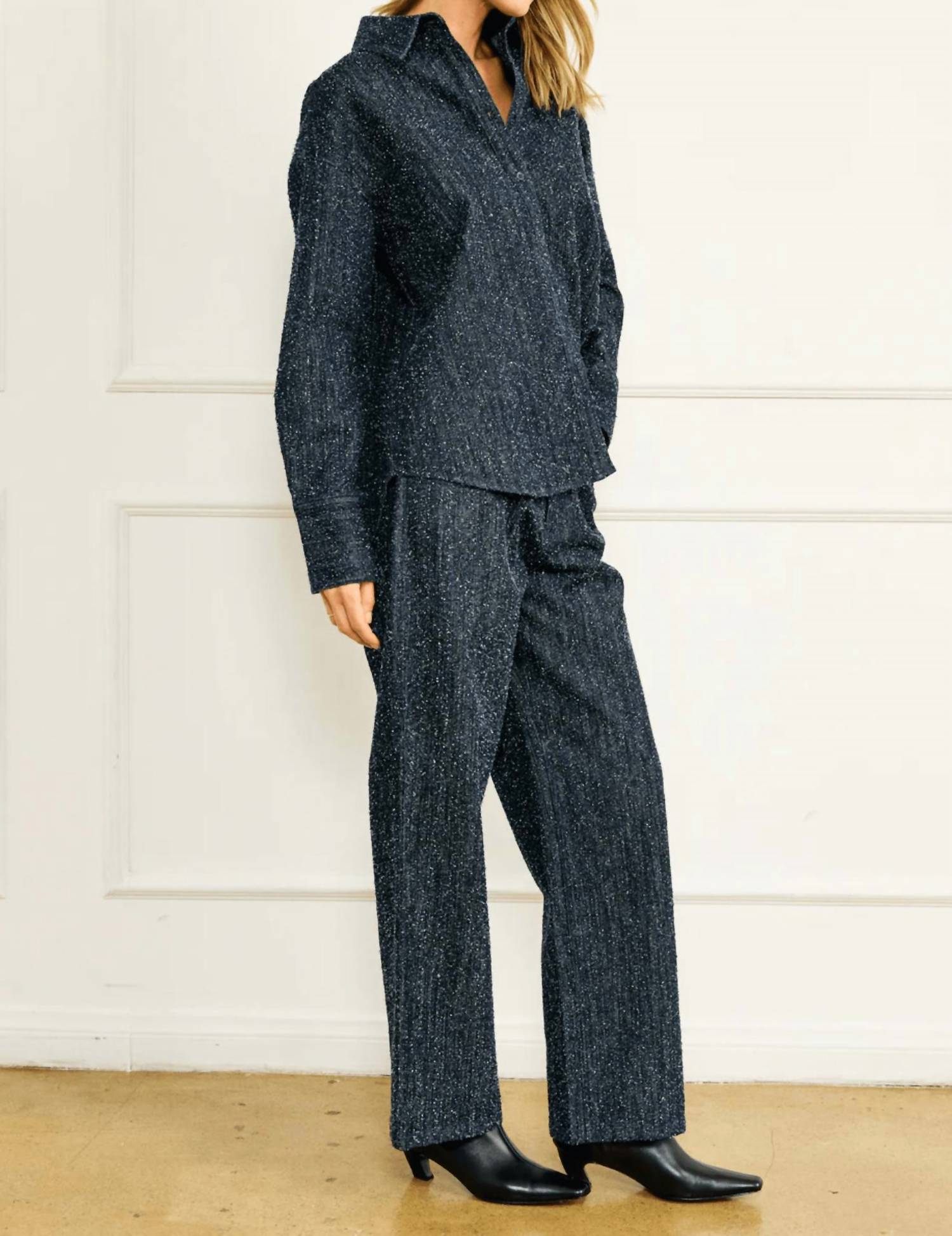 line and dot Nikka Pebbled Denim Pants in indigo - women's jeans - view 4