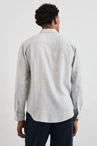 Rails Connor Top in ghurka white stripe - men's long sleeve top - alternate view