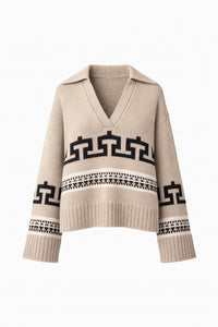 SIMKHAI O'reilly V-neck Sweater in sand melange multi - women's sweater - view 4