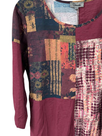 Shana Apparel - Women's Mixed Print 3/4 Sleeve Top