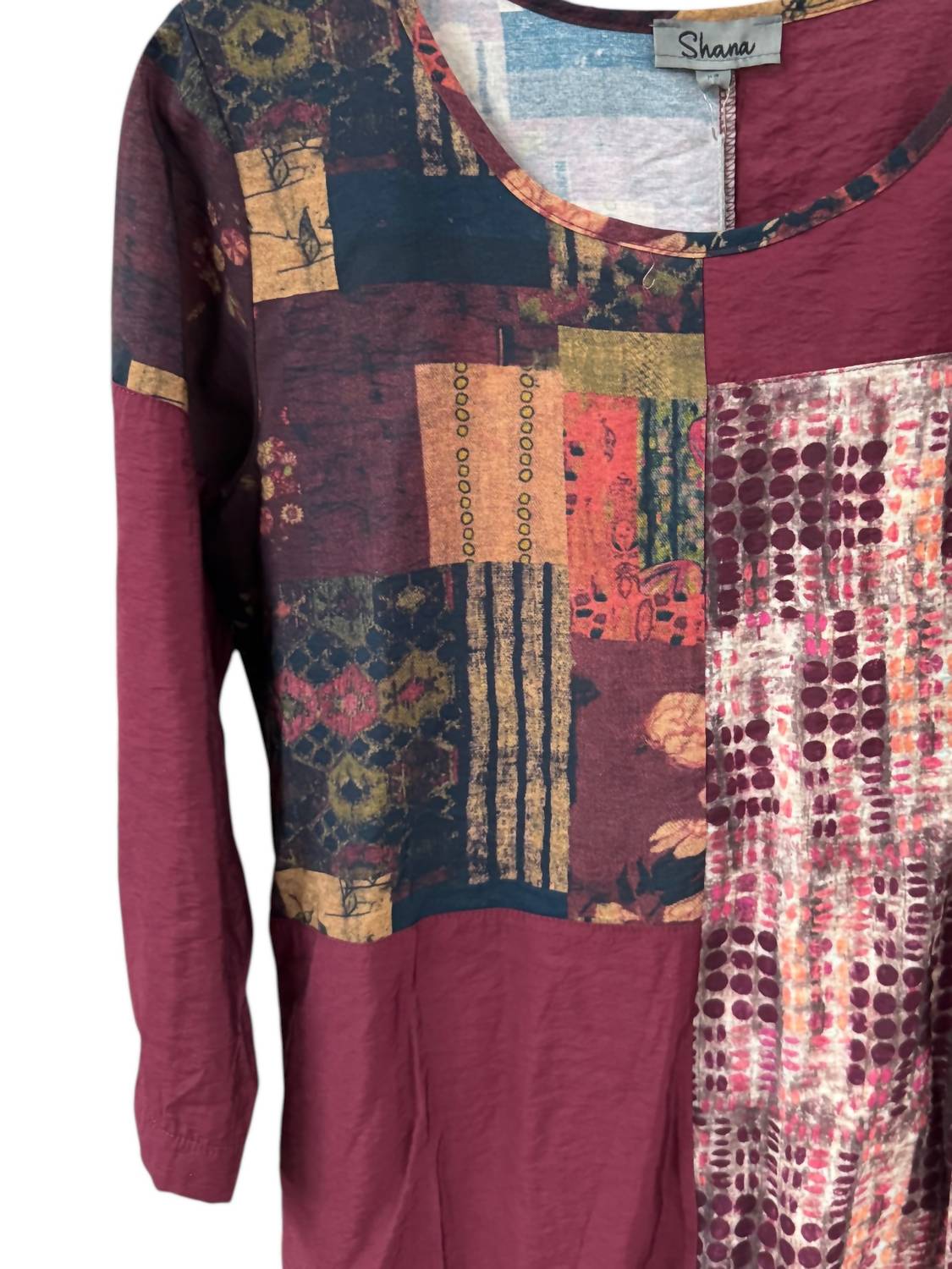 Shana Apparel - Women's Mixed Print 3/4 Sleeve Top